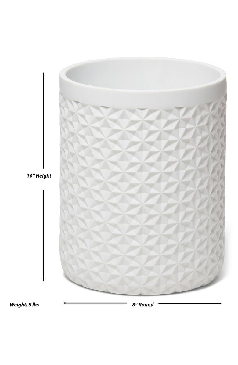 ROSELLI TRADING COMPANY Diamond Texture Wastebasket, Alternate, color, White