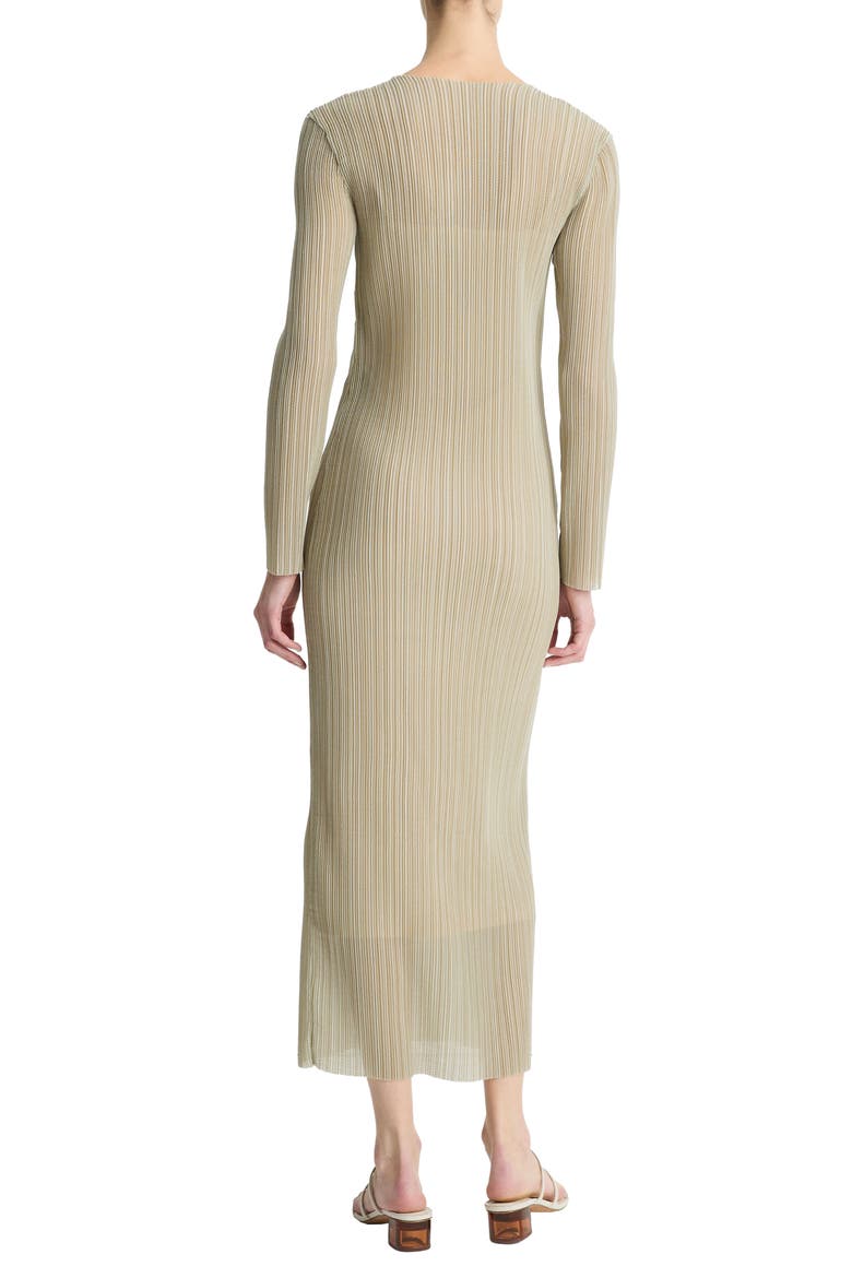 Plissé Pleat Long Sleeve Body-Con Maxi Dress, Alternate, color, DARK JADE WATER COMBO