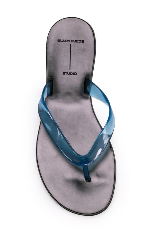 Black Suede Studio Jeli Flip Flop In Blue Pvc