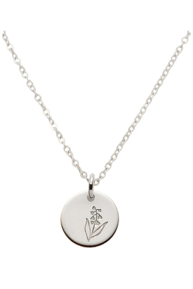 May Birth Flower Necklace, Main, color, Silver
