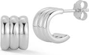 GLAZE JEWELRY Triple Row Huggie Hoop Earrings