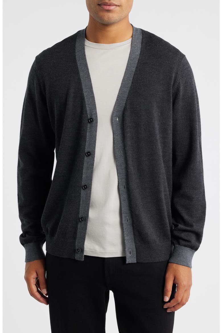 Thomas Merino Wool Cardigan, Main, color, CHARCOAL