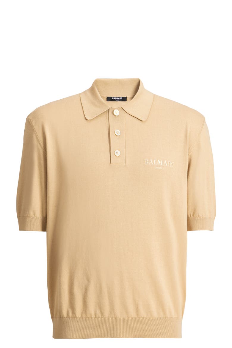 Embroidered Balmain Vintage polo, Alternate, color, beige