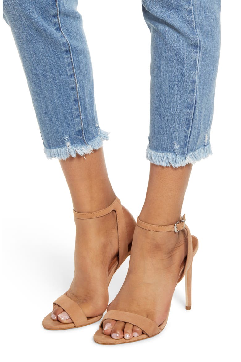 Raw Hem Skinny Jeans, Alternate, color, DENIM
