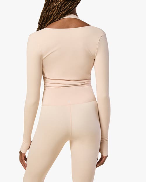 WEWOREWHAT WEWOREWHAT LONG SLEEVE WRAP TOP