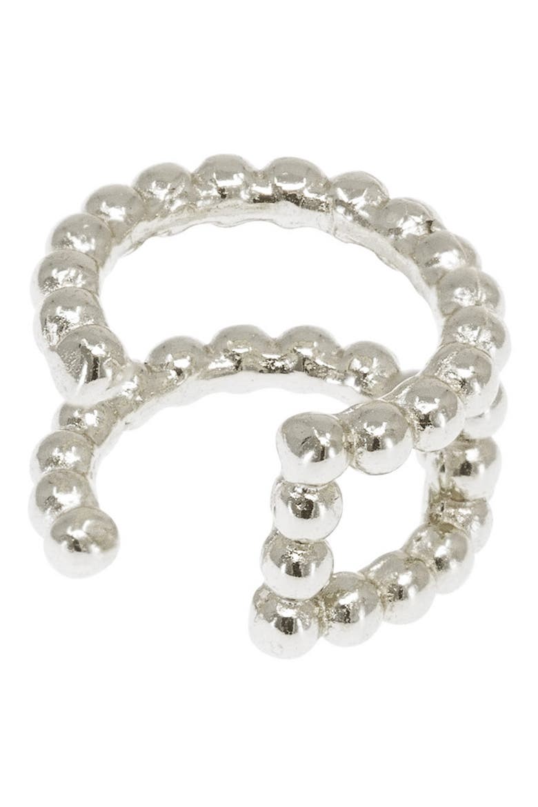 Double Band Ear Cuff, Alternate, color, SILVER