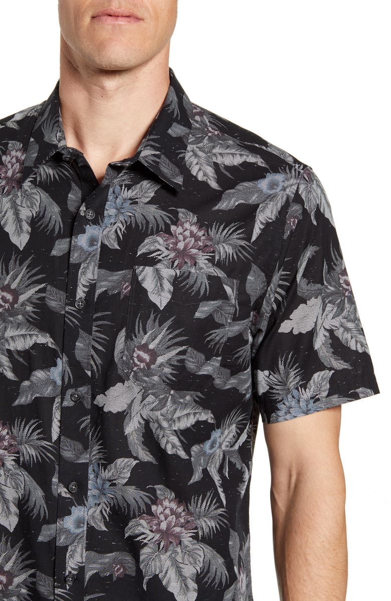 TravisMathew All Mine Regular Fit Floral Short Sleeve Button-Up Shirt, Alternate, color, 