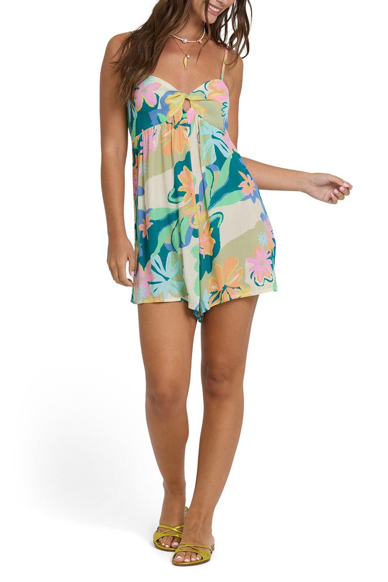In a Twist Floral Romper, Main, color, BLUE MULTI