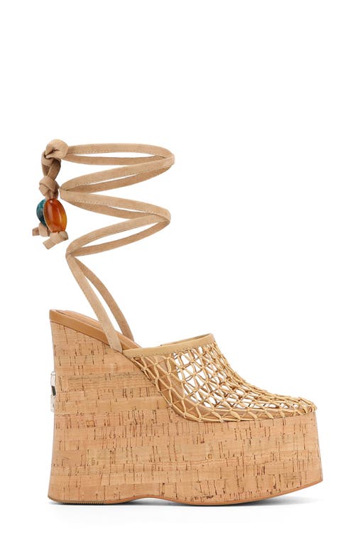 Naked Wolfe Platform Wedge Ankle Wrap Sandal