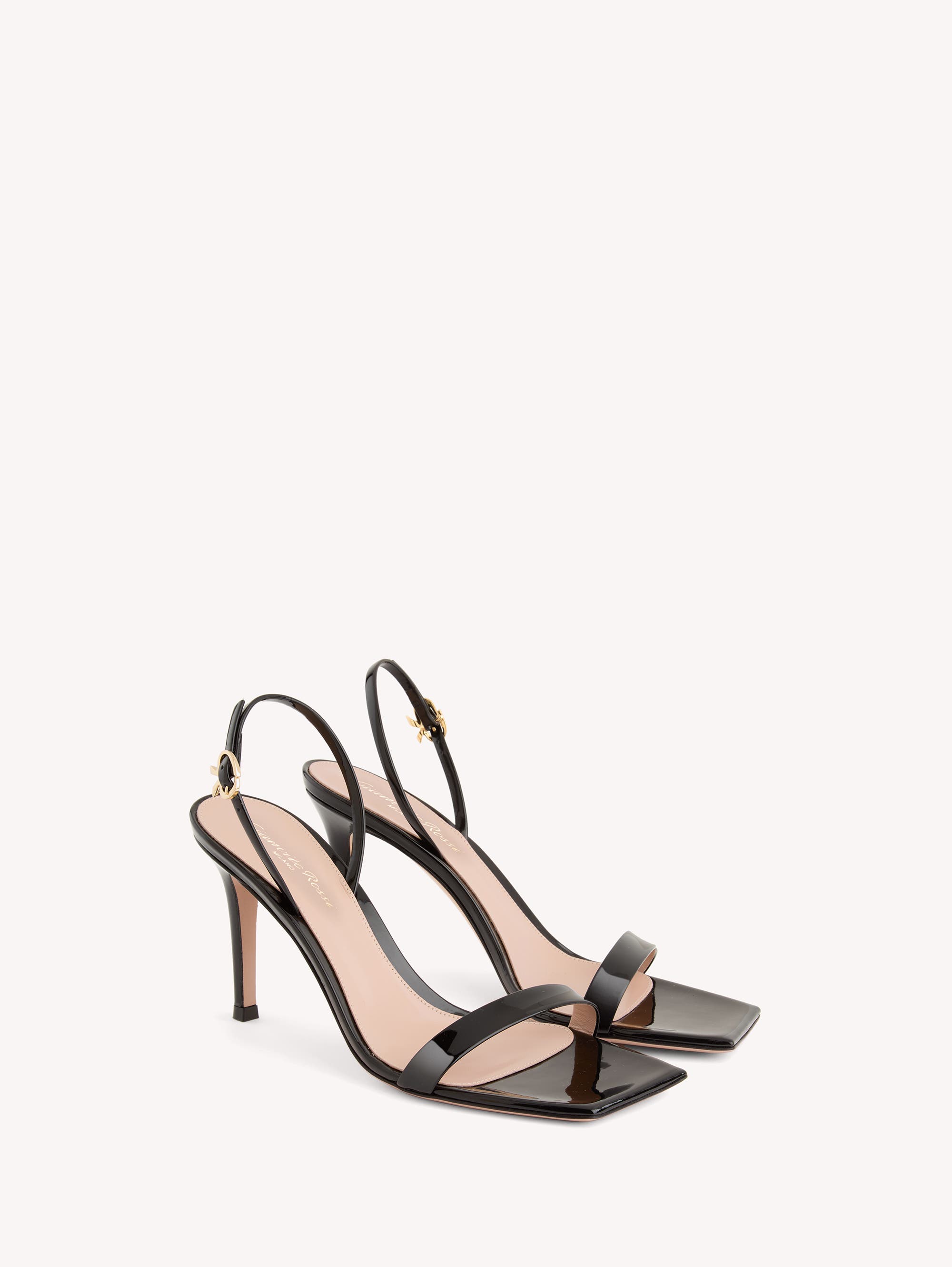 Gianvito Rossi Ribbon Stiletto 85 Sandals, Alternate, color, Black