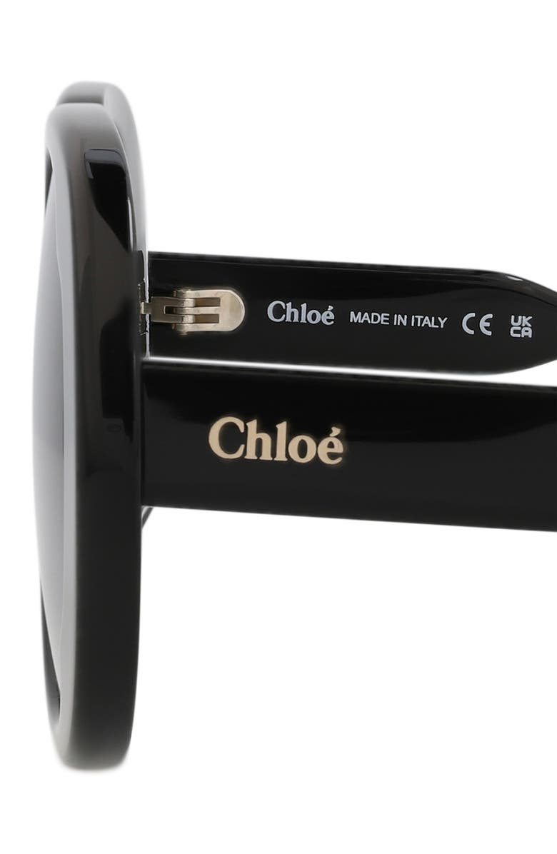 Chloé 56mm Oval Sunglasses, Alternate, color, Black Black Grey