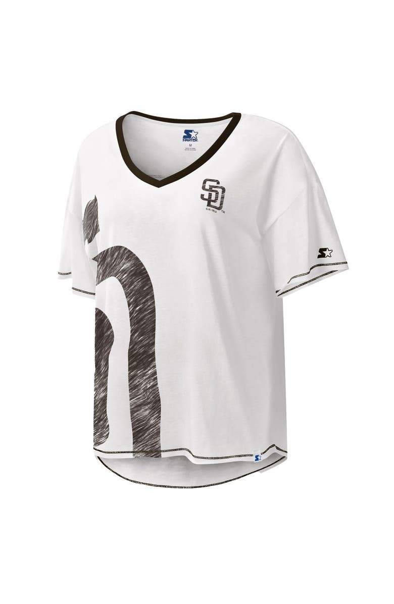 STARTER Women's Starter White San Diego Padres Perfect Game V-Neck T-Shirt, Alternate, color, 