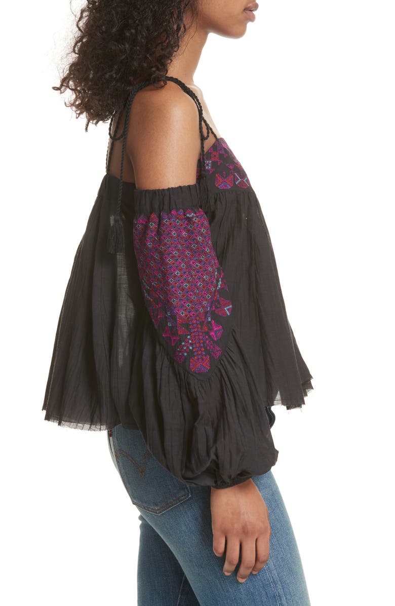 Free People Vacay Vibin' Cold Shoulder Top, Alternate, color, 