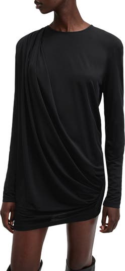 Devin Long Sleeve Draped Minidress