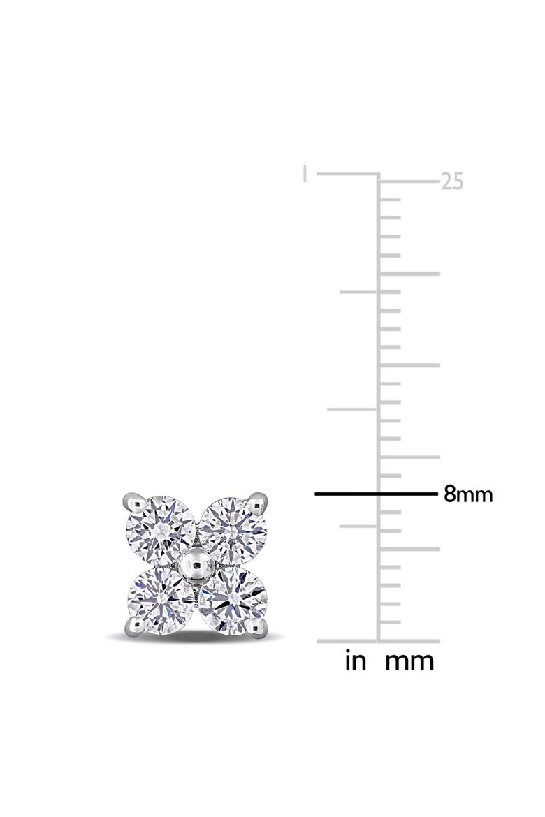 Lab-Grown Diamond Floral Stud Earrings 14k, Alternate, color, White Gold