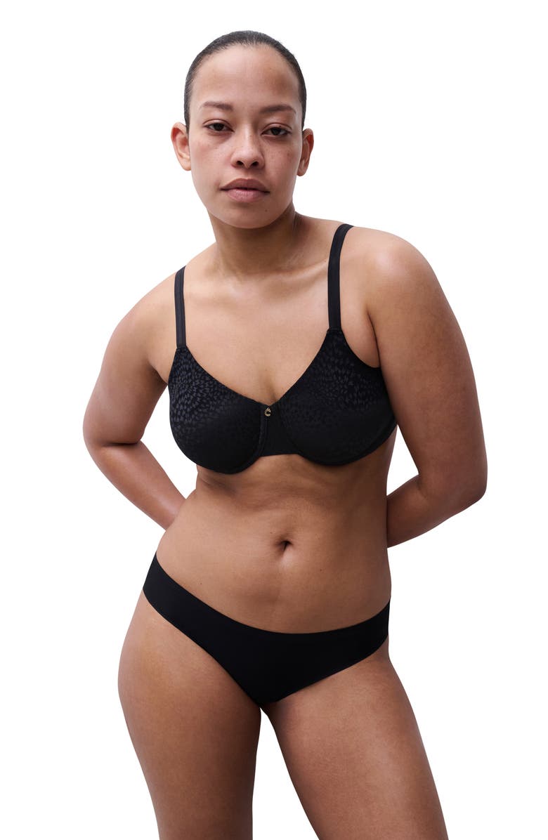 Chantelle Lingerie Magique Underwire Back Smoothing Minimizer Bra, Alternate, color, Black