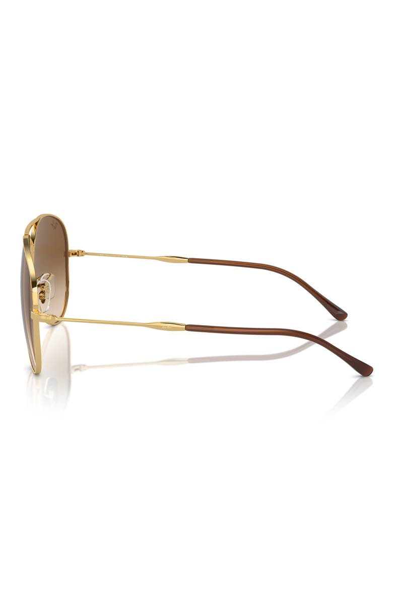 Old Aviator 58mm Gradient Sunglasses, Alternate, color, GOLD FLASH