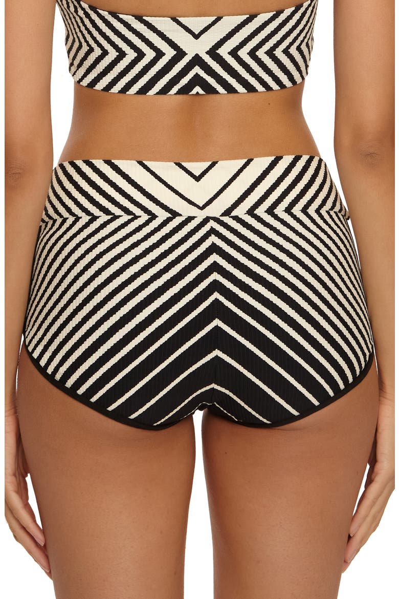 Net Textured Stripe Swim Shorts, Alternate, color, BLACK/ VANILLA