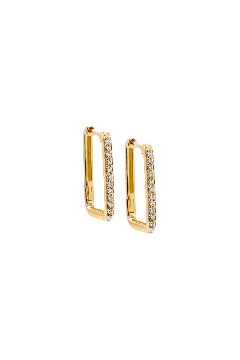 Diamond Pave U Shape Huggie Earring 14K, Main, color, 14K Gold - 18 MM