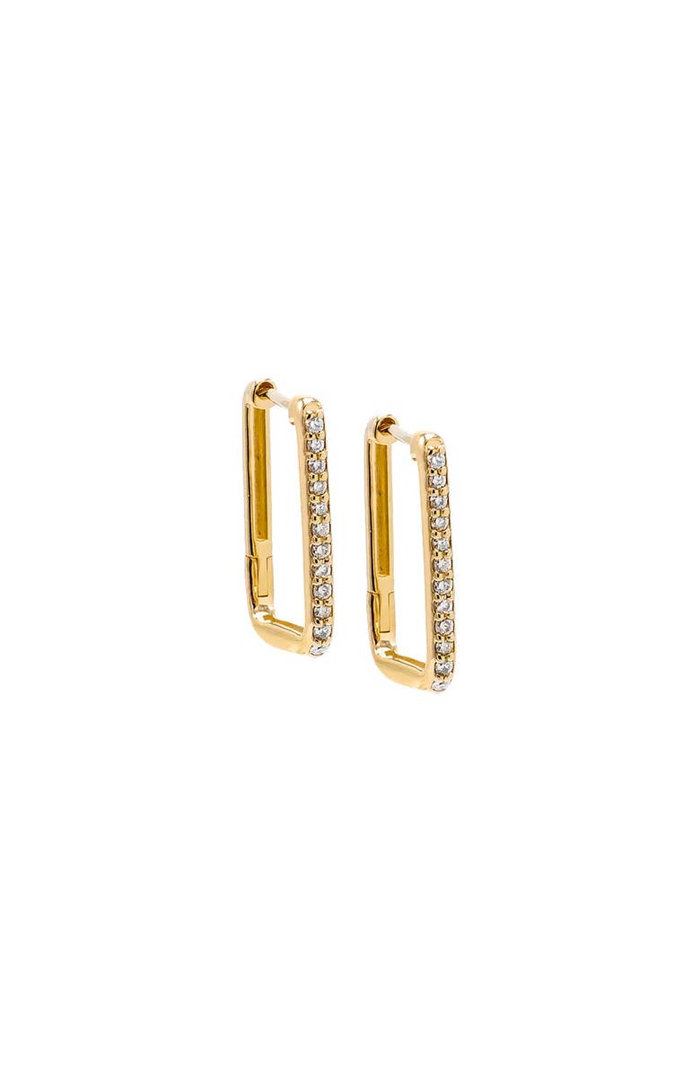 BY ADINA EDEN Diamond Pave U Shape Huggie Earring 14K, Main, color,