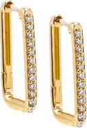BY ADINA EDEN Diamond Pave U Shape Huggie Earring 14K