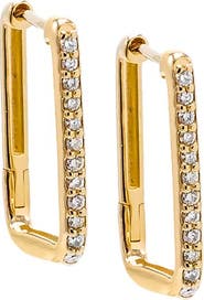 BY ADINA EDEN Diamond Pave U Shape Huggie Earring 14K