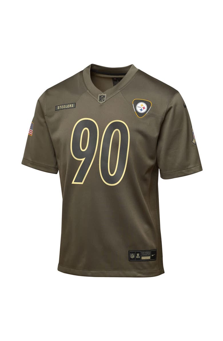 Nike Youth Nike T.J. Watt Olive Pittsburgh Steelers 2025 Salute to Service Game Jersey, Alternate, color, Olive