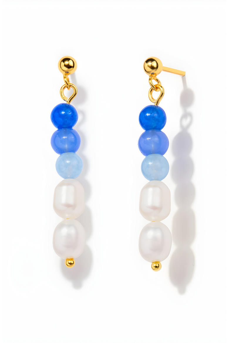 Aria Pearl Bead Earrings, Main, color, Gradient Blue