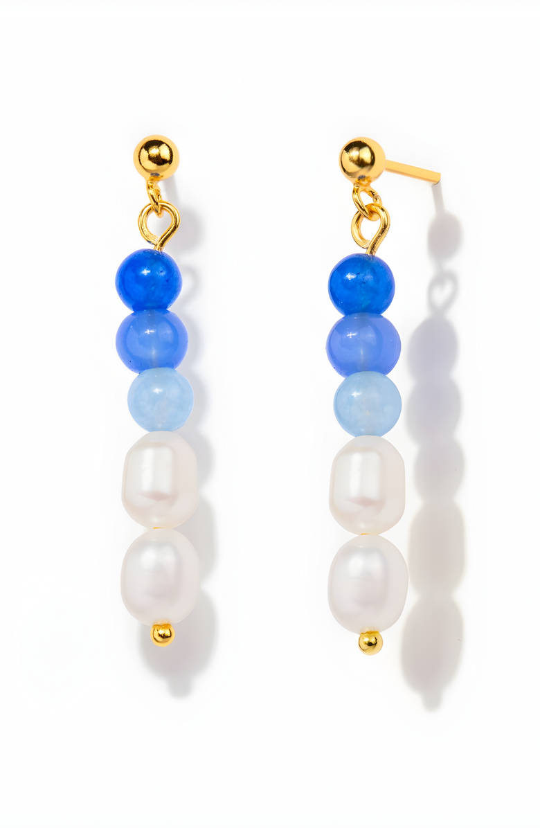 Little Sky Stone Aria Pearl Bead Earrings, Main, color, Gradient Blue