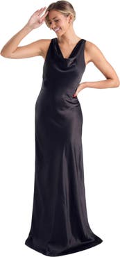 Six Stories Cowl Front Satin Bridesmaid Dress