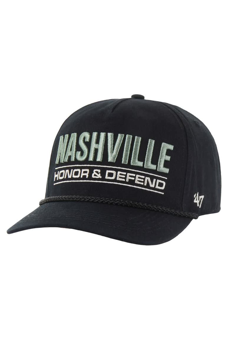 Men's '47 Black Nashville Predators OHT Military Appreciation Homeland Honor and Defend Hitch Adjustable Hat, Alternate, color, Black