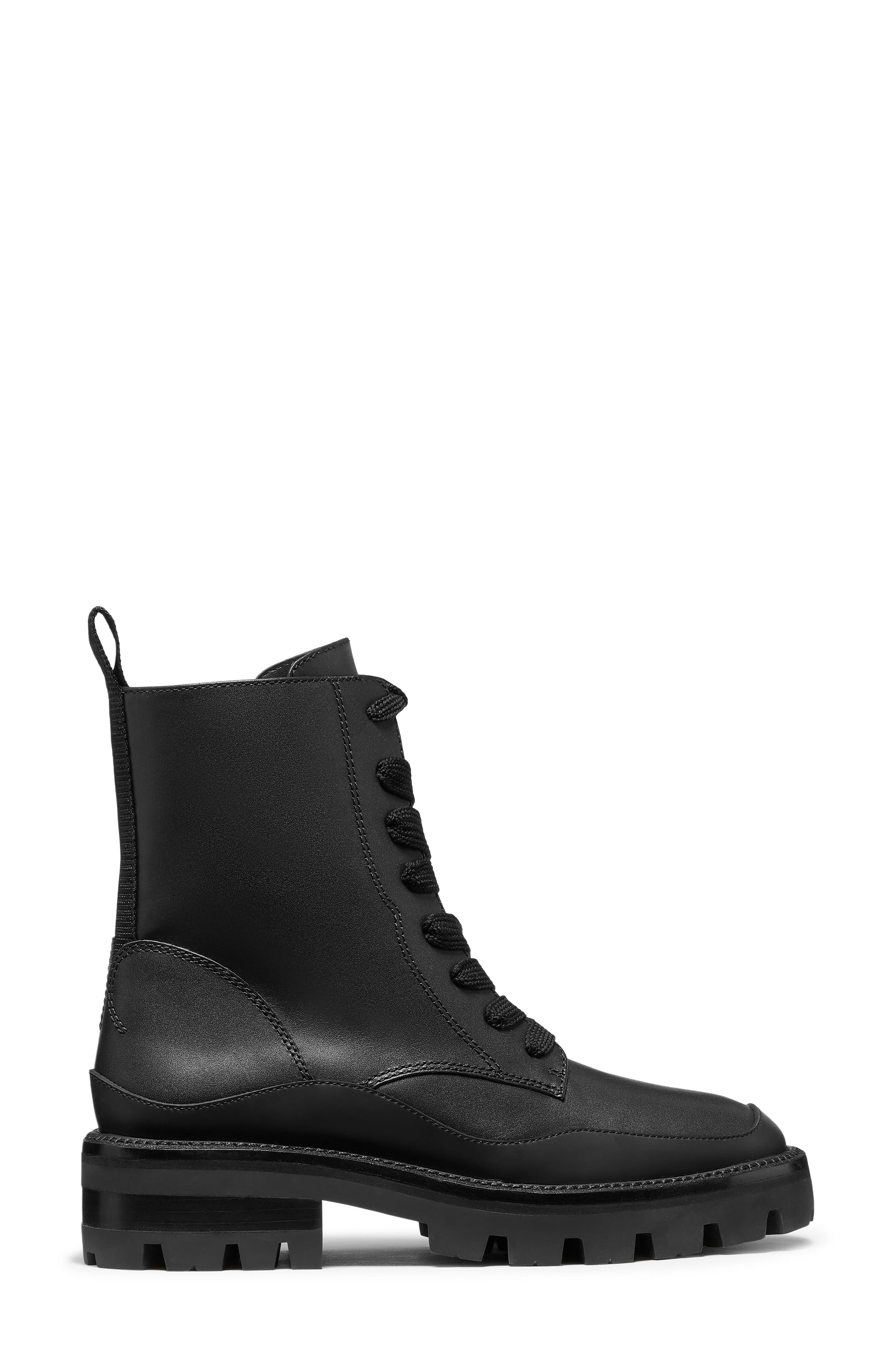Sam Icon Leather Combat Boot, Alternate, color, BLACK