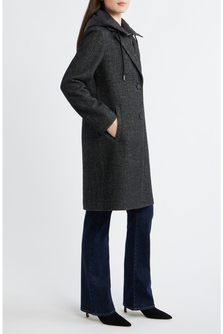 Walker Coat with Hooded Bib Inset, Alternate, color, DARK CHARCOAL HERRING