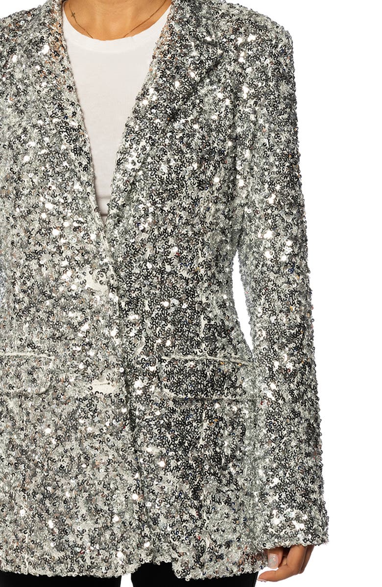 AZALEA WANG Isa Sequin Notch Lapel Blazer, Alternate, color, 