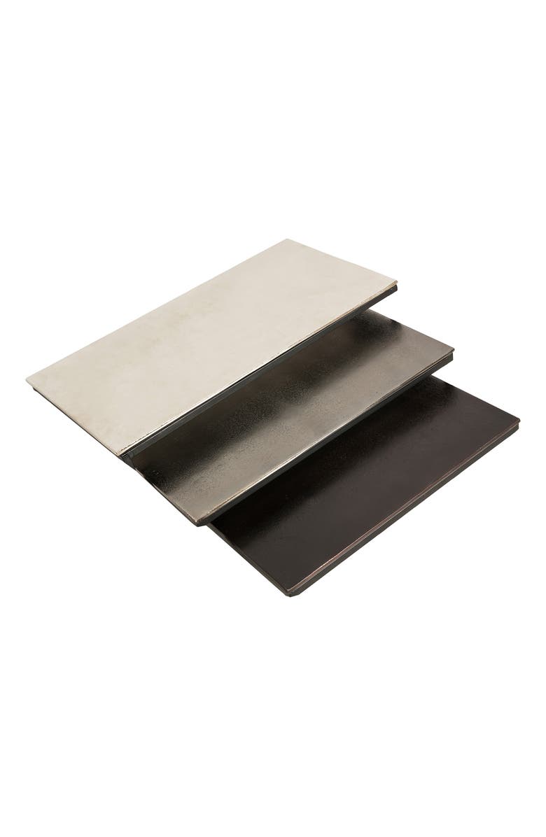 Renwil Manisa Set of 3 Metallic Nesting Tables, Alternate, color, Raw Nickel Black Bronze