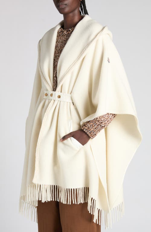 Moncler Wool Hooded Cape In Multi