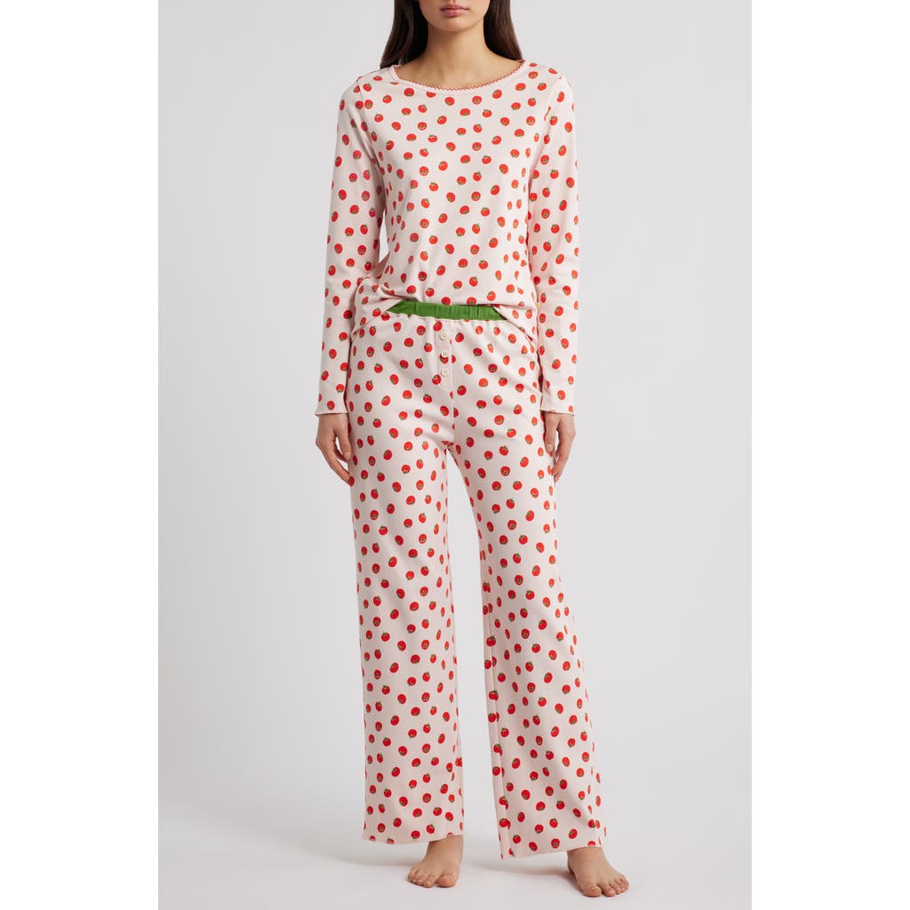 Cozyland Ellie Tomatoes Pima Cotton Pajamas In Multi
