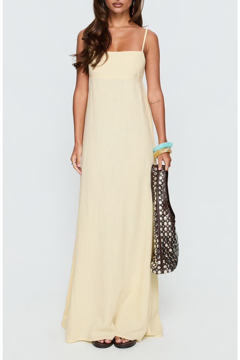 Solie Tie Back Maxi Dress, Main, color, BUTTER