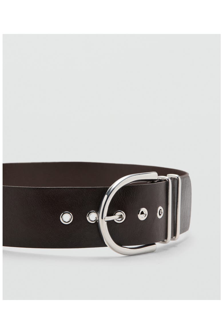 Oval Buckle Leather Belt, Alternate, color, CHOCOLATE