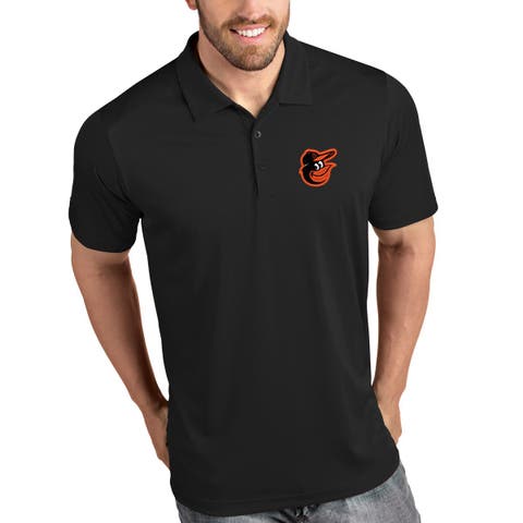 Men's Antigua Black Baltimore Orioles Tribute Polo