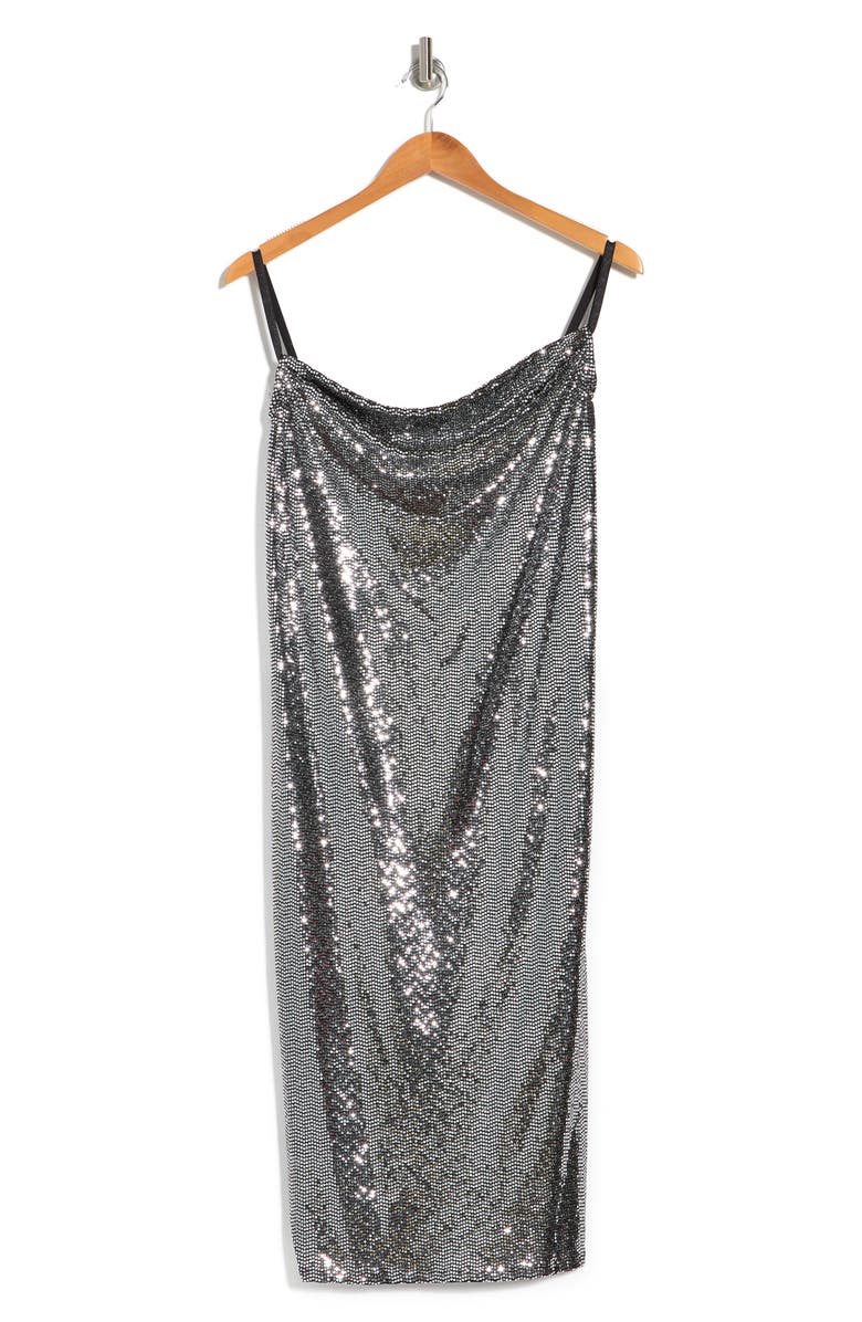 bebe Star Brite Metallic Bodycon Slip Dress, Main, color, 