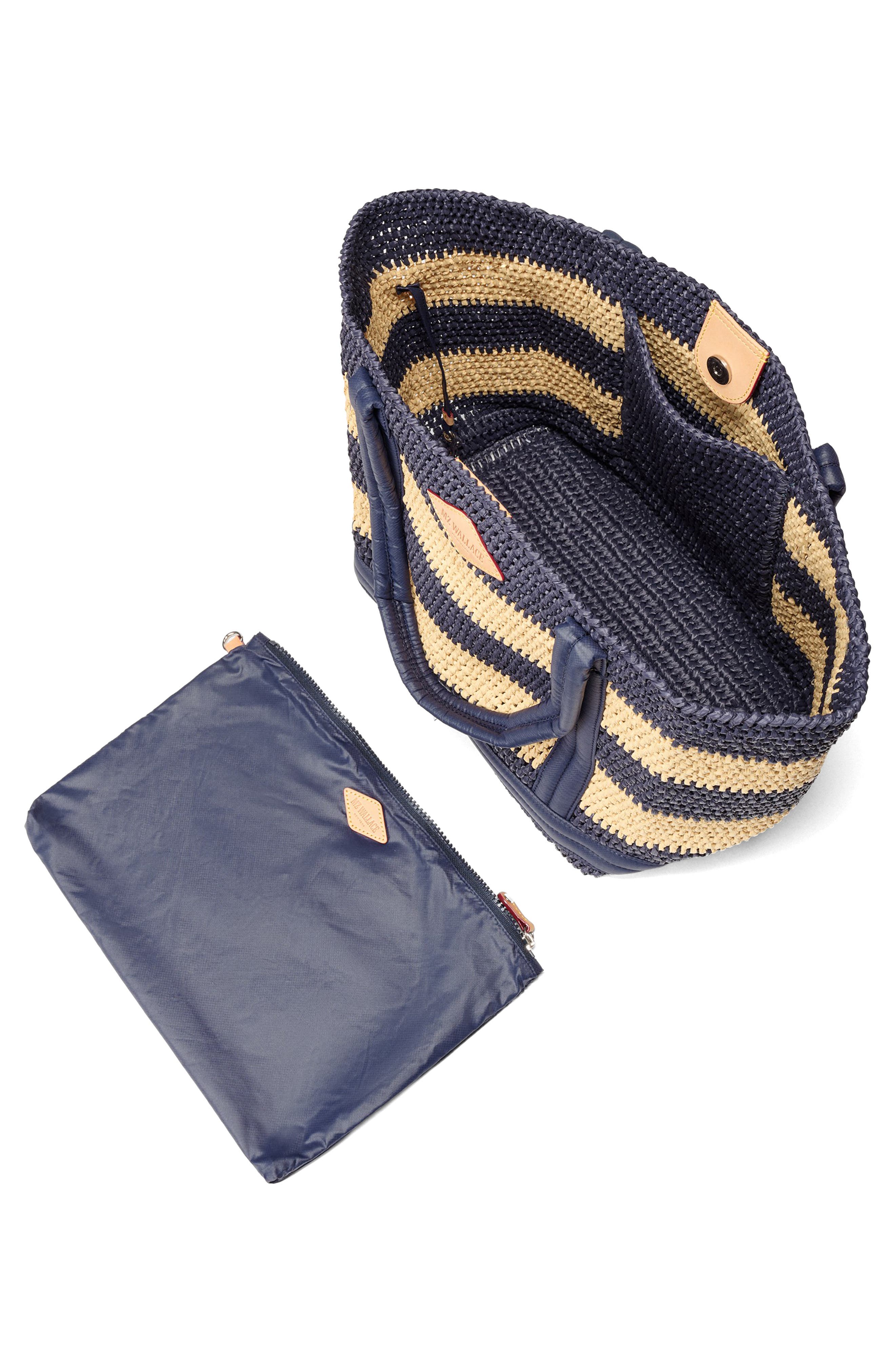 MZ Wallace Medium Crochet Tote, Alternate, color, Dawn/ Natural Stripe