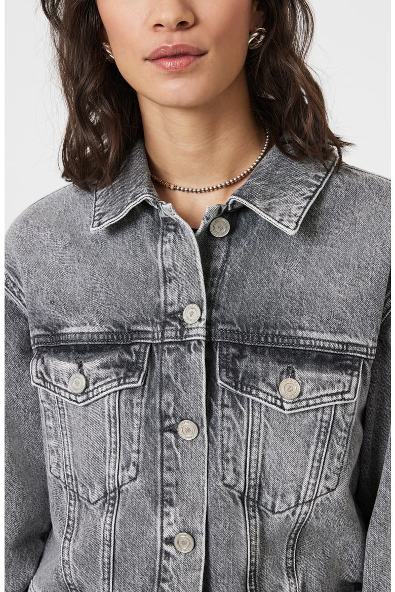 Harmony Crop Denim Jacket, Alternate, color, LIGHT SMOKE DENIM