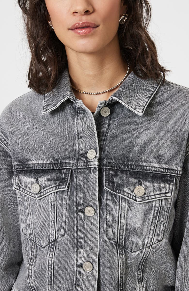 Mavi Jeans Harmony Crop Denim Jacket, Alternate, color, Light Smoke Denim