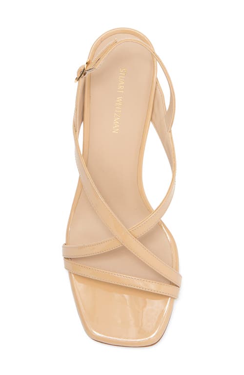 Stuart Weitzman Oasis 50 Block Heel Sandal In Golden Beige