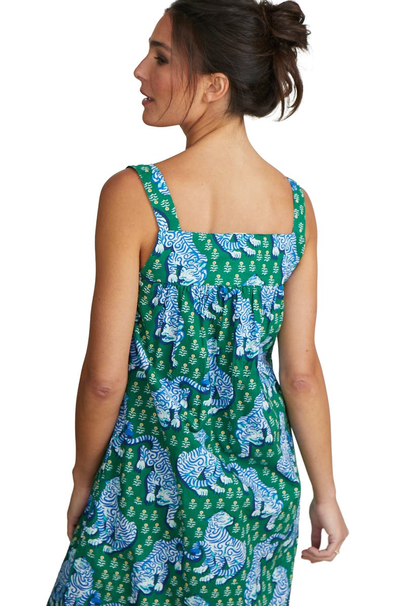 Printfresh Back to Bed Nightgown in Tiger Queen, Alternate, color, Green Juice
