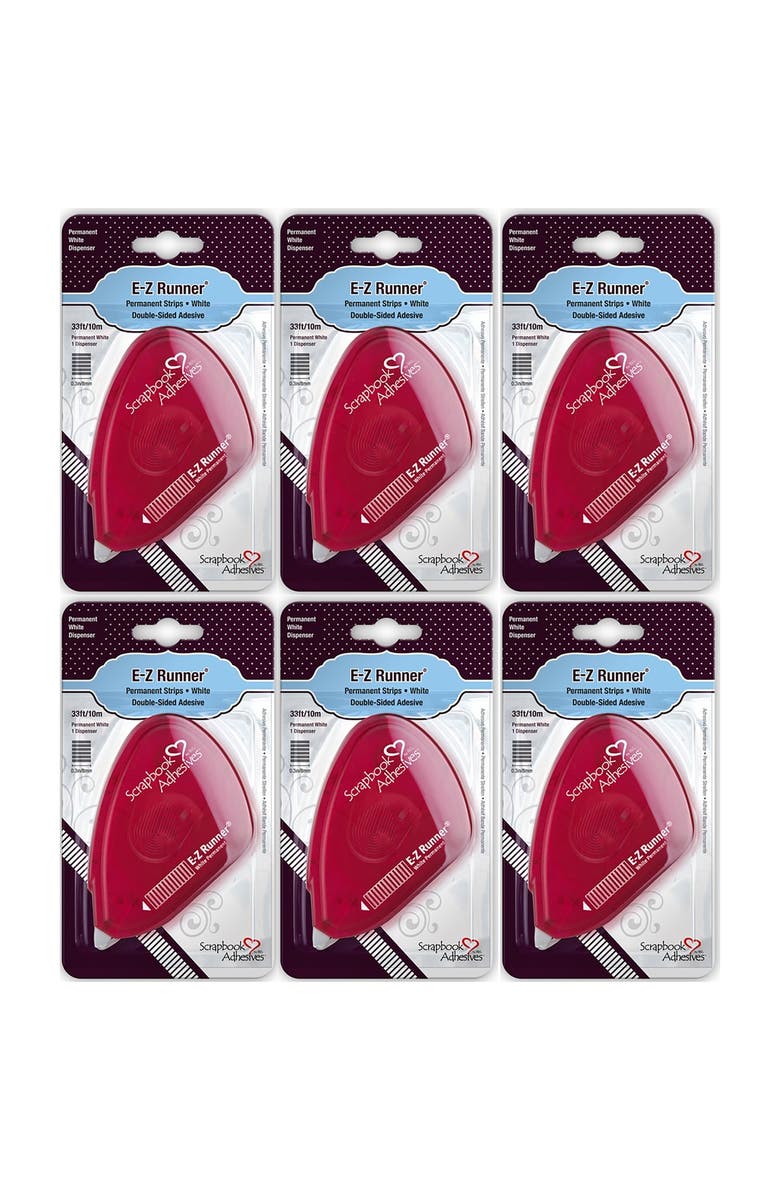 Scrapbook Adhesives by 3L Ez Runner Doublesided Permanent Strips In Nonrefillable Dispenser, 6 Pack, Main, color,