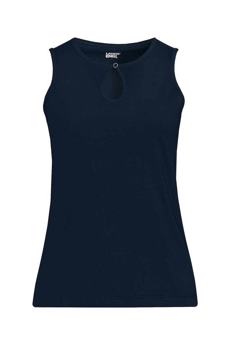Plus Size Supima Keyhole Tank, Alternate, color, Radiant Navy