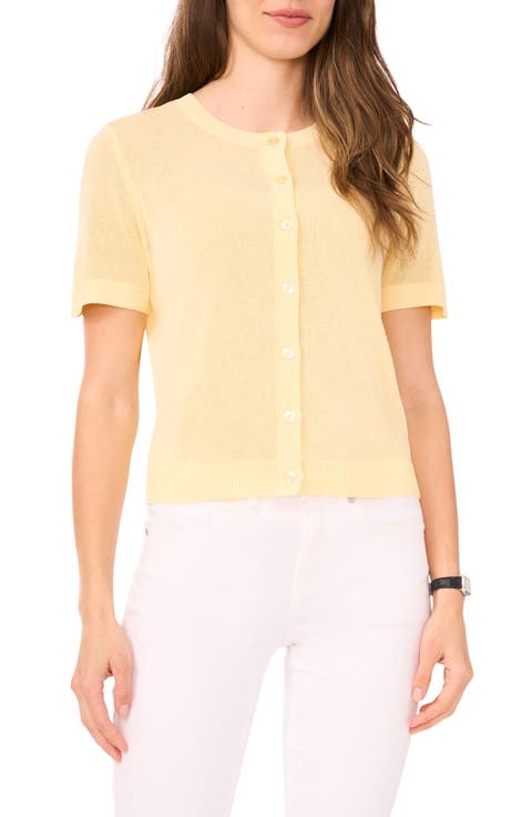 【ULLALA】Tina Short Sleeve Women's Fair Yellow Sally Scalloped Shorts – Benaar LA