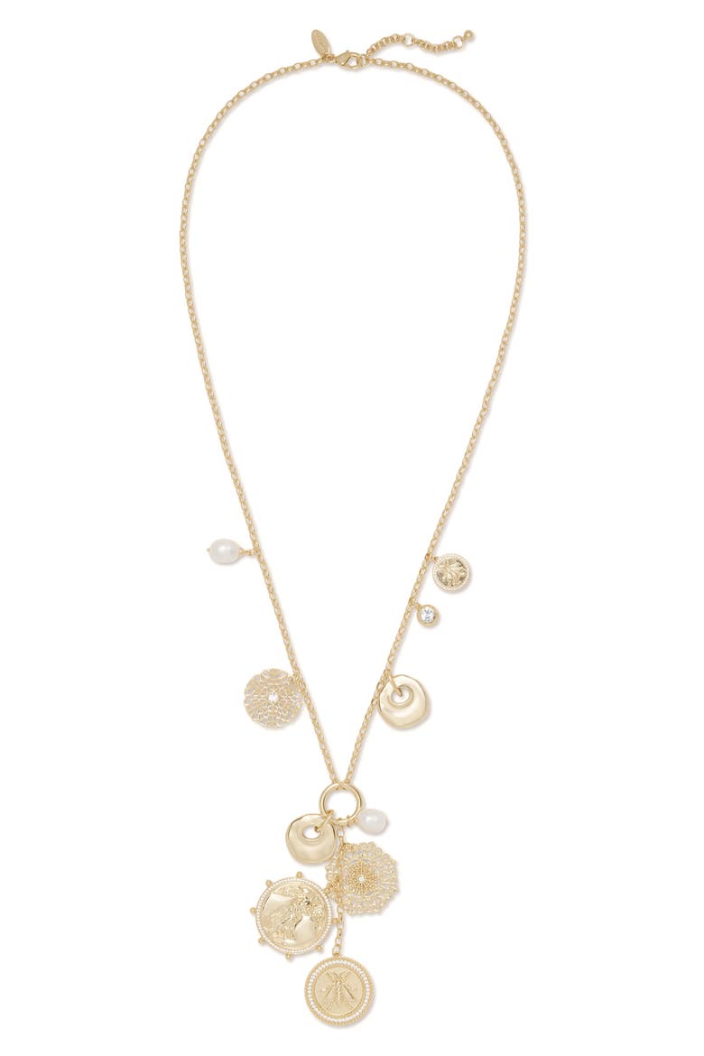Selena Charm Necklace, Main, color, GOLD